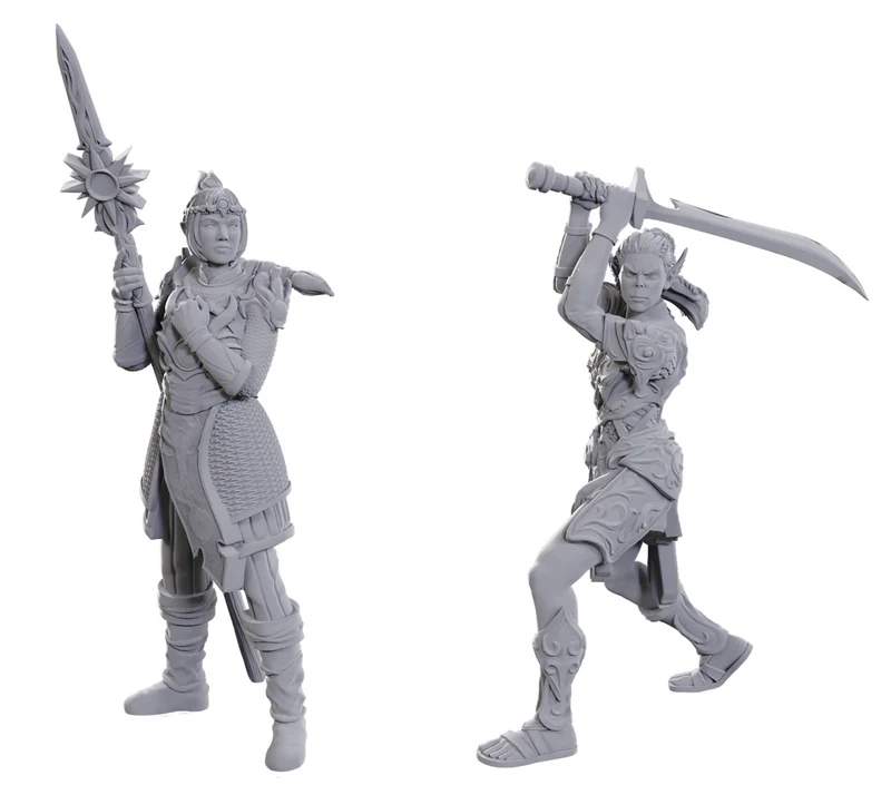 Figurines non peintes DND BG3 - Lae'Zel et Shadowheart