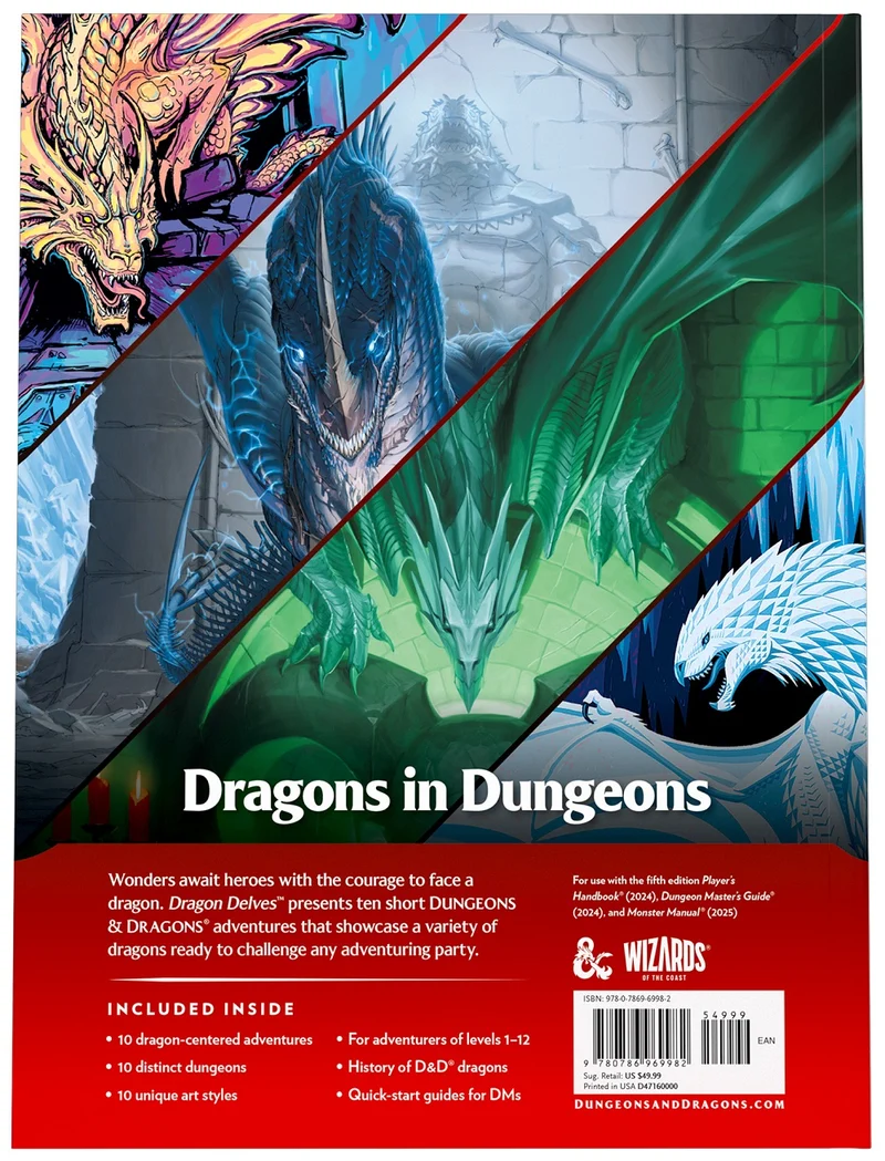 D&D RPG : DRAGON DELVES, UNE ANTHOLOGIE D'AVENTURE, COUVERTURE STANDARD