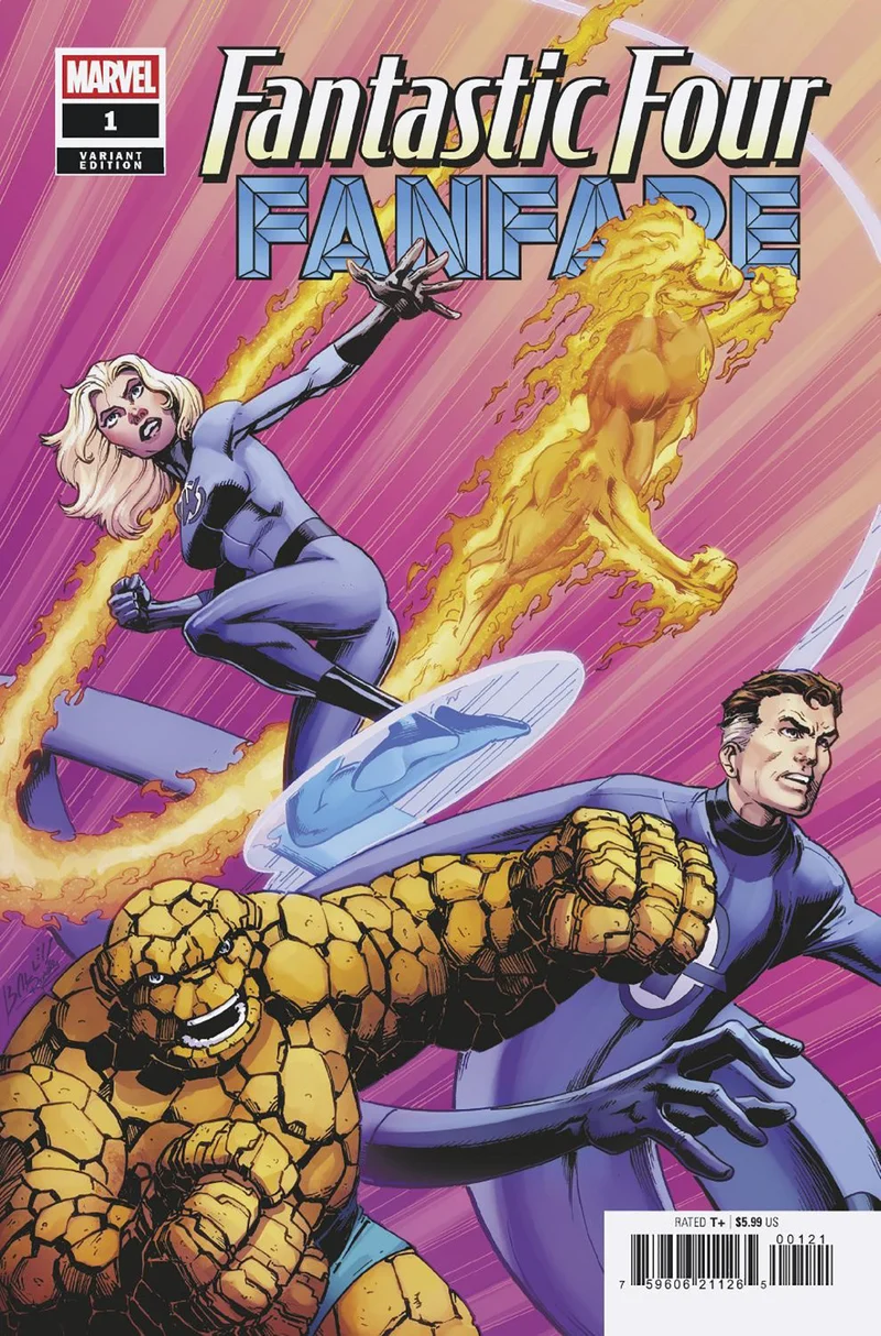 Fanfare des Quatre Fantastiques n°1 Variante de Mark Bagley