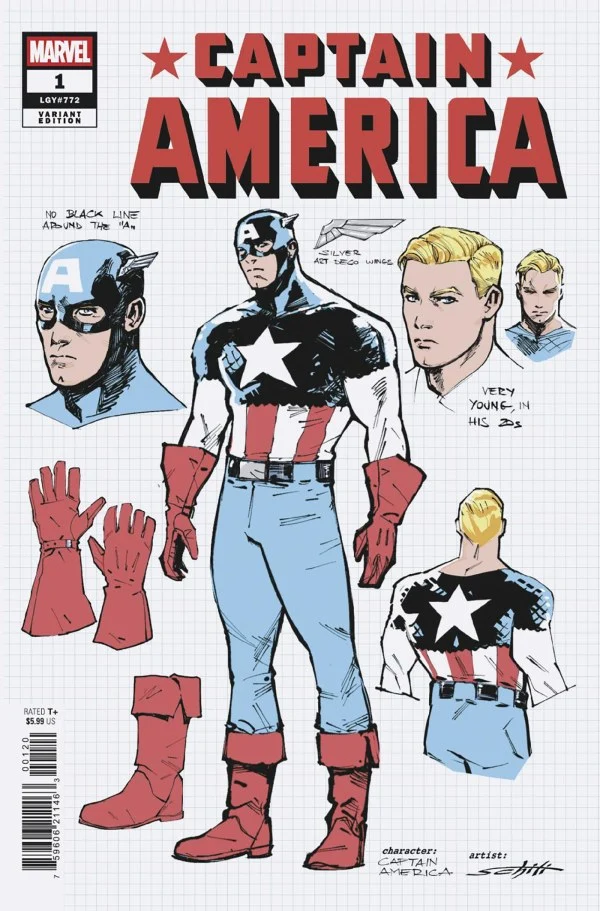 Captain America #1 MARVEL 1:10 Valerio Schiti Design 07/02/2025